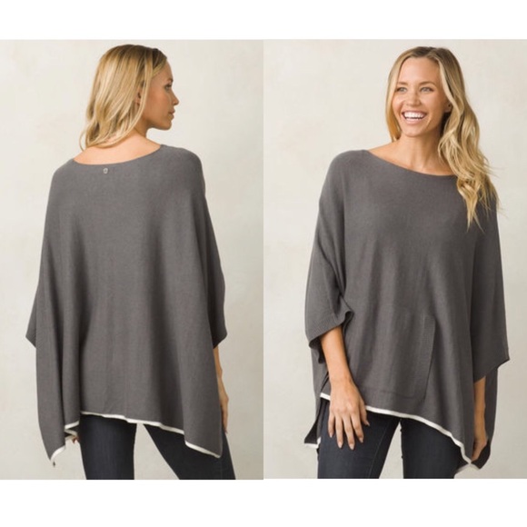 Prana Sweaters - Prana Celestia gray poncho cape sweater one size